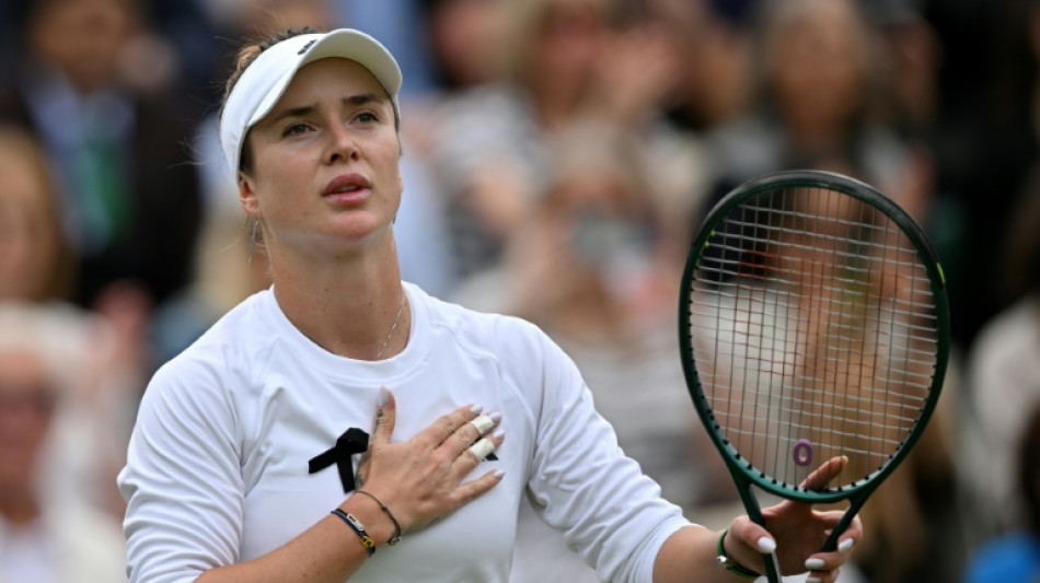 Tearful Svitolina wears black ribbon at Wimbledon after Ukraine hospital attack