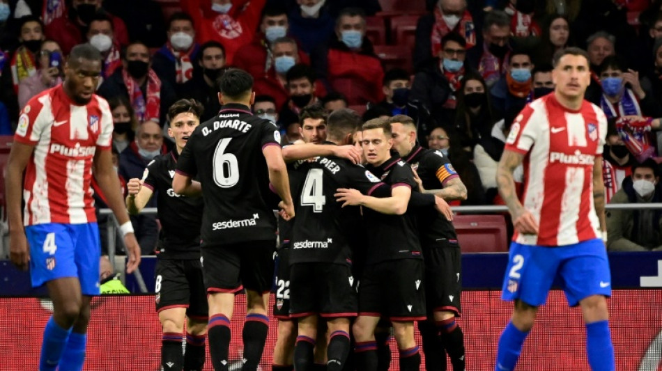 Espagne: septième revers pour l'Atlético, défait par la lanterne rouge Levante