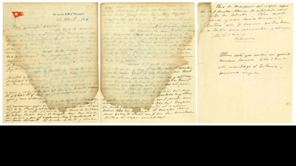 Uruguay: la dernière lettre d'un passager du Titanic en vente aux enchères